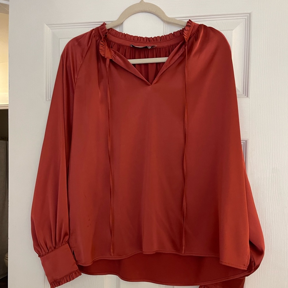 Red Silk Blouse